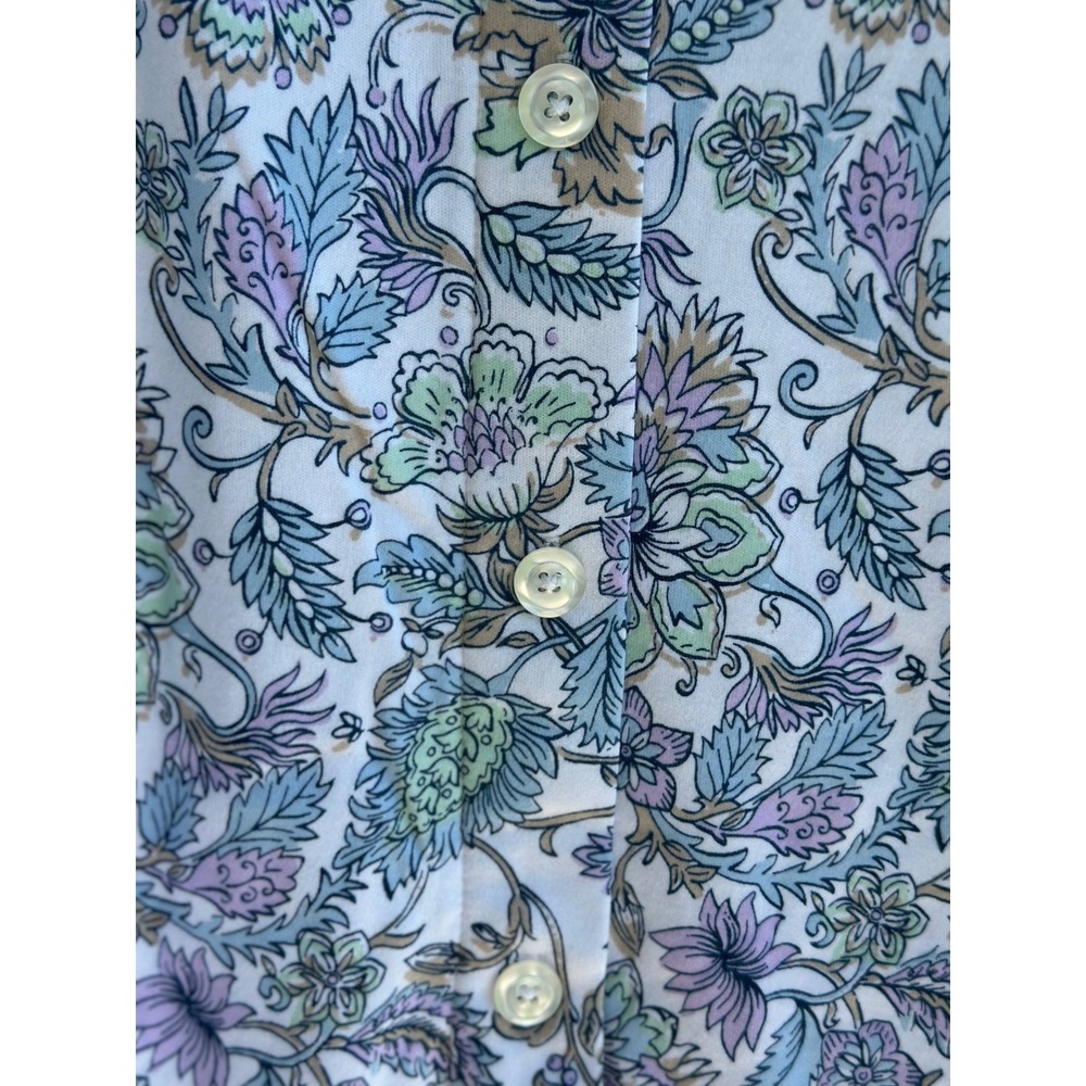 UltraSofts Women 1X Floral Paisley Button Front Midi Skirt Cotton Blend 24539NEW
